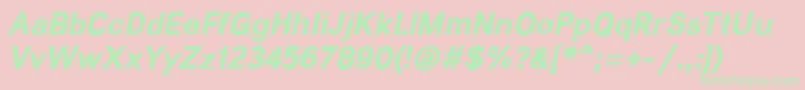 Lunchtype21BoldItalic Font – Green Fonts on Pink Background