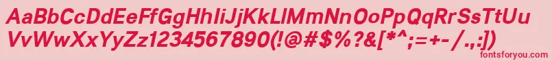 フォントLunchtype21BoldItalic – ピンクの背景に赤い文字