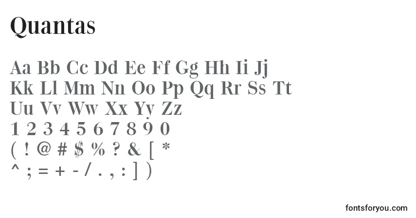 A fonte Quantas – alfabeto, números, caracteres especiais