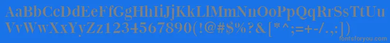 Quantas-Schriftart – Graue Schriften auf blauem Hintergrund