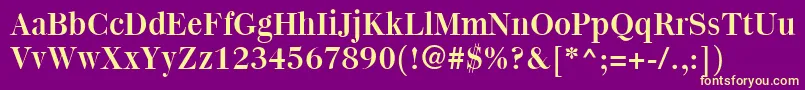 Quantas Font – Yellow Fonts on Purple Background