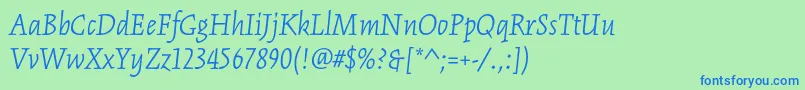 More about KinesisstdLightitalic Font KinesisstdLightitalic Font – Blue Fonts on Green Background