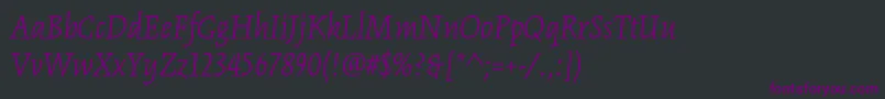 Шрифт KinesisstdLightitalic – фиолетовые шрифты на чёрном фоне