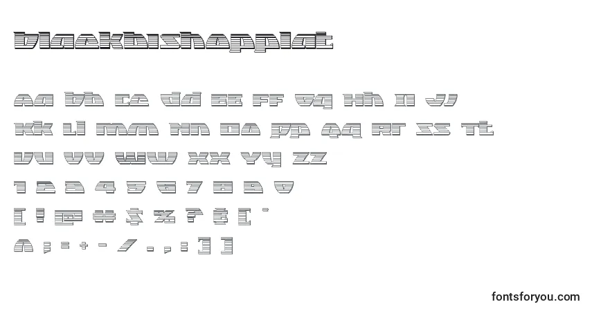 characters of blackbishopplat font, letter of blackbishopplat font, alphabet of  blackbishopplat font