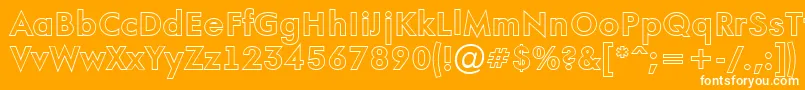 AFuturaortootlBold-Schriftart – Weiße Schriften auf orangefarbenem Hintergrund