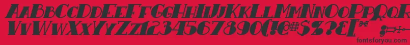 ResavyBoldItalic Font – Black Fonts on Red Background
