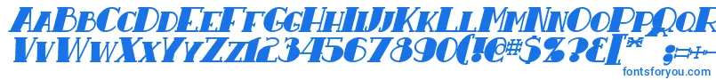 フォントResavyBoldItalic – 白い背景に青い文字