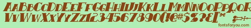 ResavyBoldItalic Font – Brown Fonts on Green Background