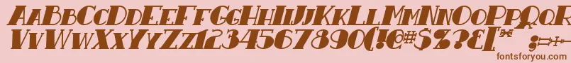 ResavyBoldItalic Font – Brown Fonts on Pink Background