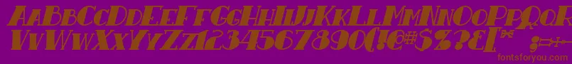 ResavyBoldItalic Font – Brown Fonts on Purple Background