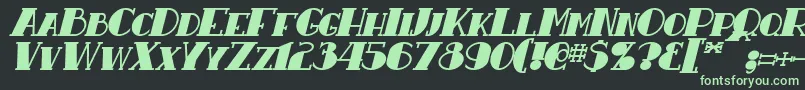ResavyBoldItalic Font – Green Fonts on Black Background