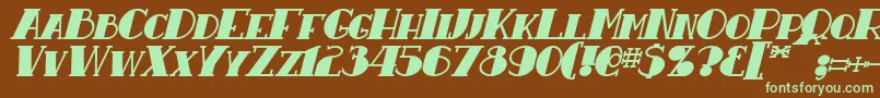 ResavyBoldItalic Font – Green Fonts on Brown Background