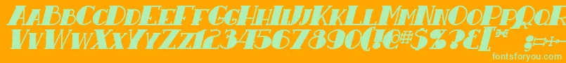 ResavyBoldItalic Font – Green Fonts on Orange Background