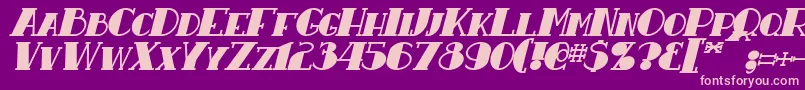 ResavyBoldItalic Font – Pink Fonts on Purple Background