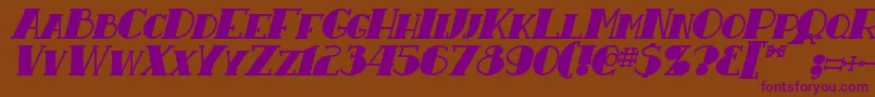 ResavyBoldItalic Font – Purple Fonts on Brown Background