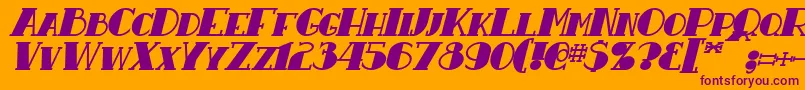 ResavyBoldItalic Font – Purple Fonts on Orange Background