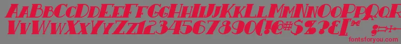 ResavyBoldItalic Font – Red Fonts on Gray Background