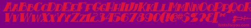 ResavyBoldItalic Font – Red Fonts on Purple Background