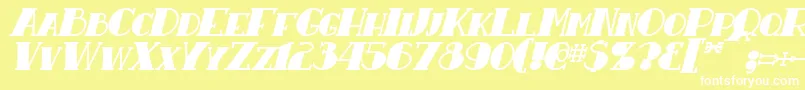 ResavyBoldItalic Font – White Fonts on Yellow Background