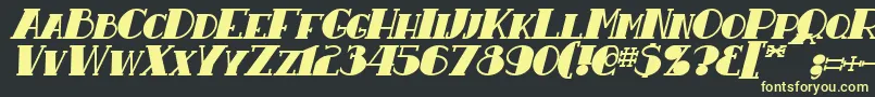 フォントResavyBoldItalic – 黒い背景に黄色の文字