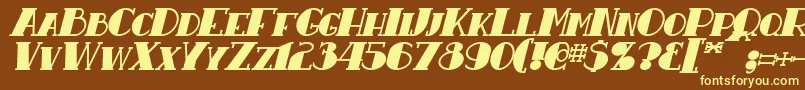 ResavyBoldItalic Font – Yellow Fonts on Brown Background