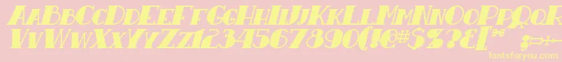 ResavyBoldItalic Font – Yellow Fonts on Pink Background