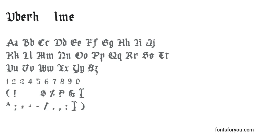 Schriftart UberhГ¶lme – Alphabet, Zahlen, spezielle Symbole