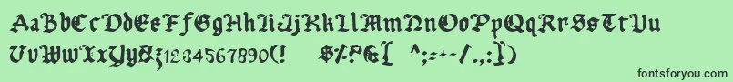 フォントUberhГ¶lme – 緑の背景に黒い文字