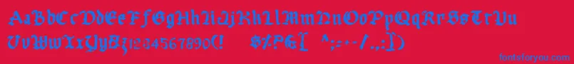 UberhГ¶lme Font – Blue Fonts on Red Background