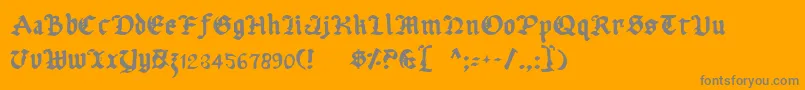 フォントUberhГ¶lme – オレンジの背景に灰色の文字