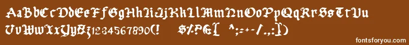 フォントUberhГ¶lme – 茶色の背景に白い文字