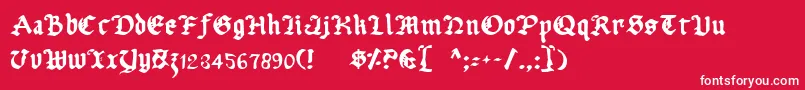 フォントUberhГ¶lme – 赤い背景に白い文字