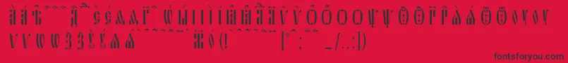 SlavjanicKucsSpacedout Font – Black Fonts on Red Background