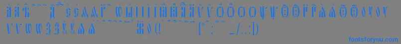 SlavjanicKucsSpacedout Font – Blue Fonts on Gray Background