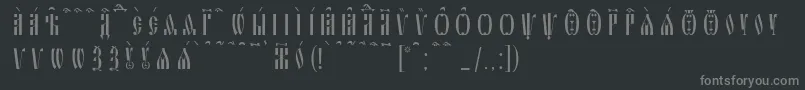Подробнее о шрифте SlavjanicKucsSpacedout Шрифт SlavjanicKucsSpacedout – серые шрифты на чёрном фоне