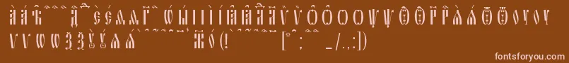 More about SlavjanicKucsSpacedout Font SlavjanicKucsSpacedout Font – Pink Fonts on Brown Background