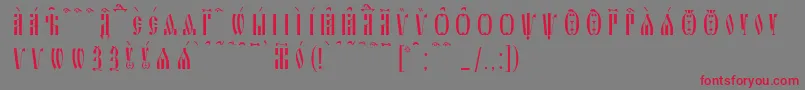 SlavjanicKucsSpacedout Font – Red Fonts on Gray Background