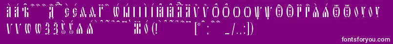 SlavjanicKucsSpacedout Font – White Fonts on Purple Background