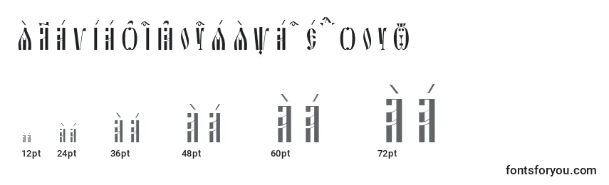 Размеры шрифта SlavjanicKucsSpacedout