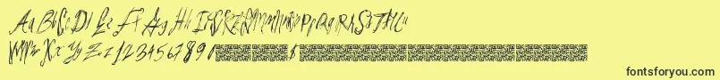 Parislabel Font – Black Fonts on Yellow Background