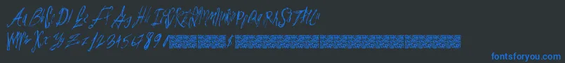Parislabel Font – Blue Fonts on Black Background