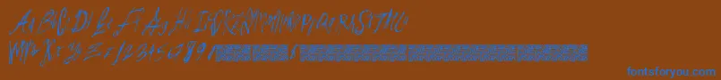 Parislabel Font – Blue Fonts on Brown Background