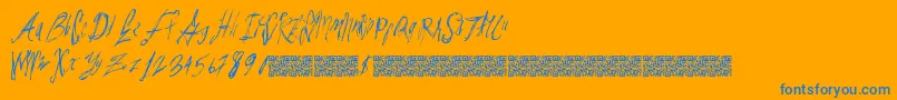 Parislabel Font – Blue Fonts on Orange Background