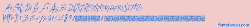 Parislabel Font – Blue Fonts on Pink Background