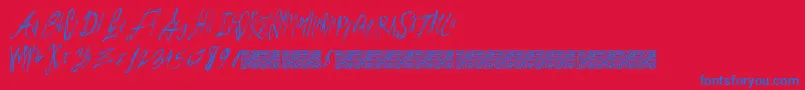 Parislabel Font – Blue Fonts on Red Background