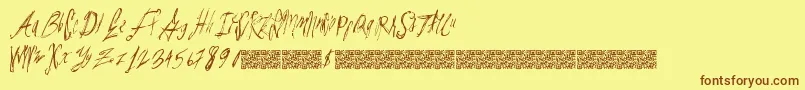 Parislabel Font – Brown Fonts on Yellow Background