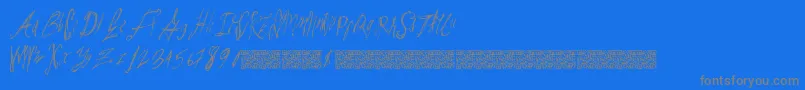 Parislabel Font – Gray Fonts on Blue Background