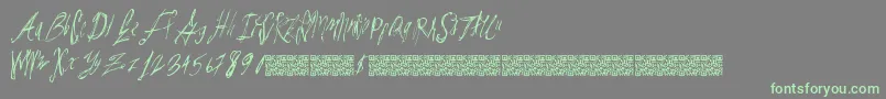 Weitere Informationen zur Parislabel-Schriftart Parislabel-Schriftart – Grüne Schriften auf grauem Hintergrund