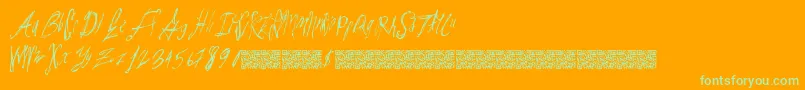 Parislabel Font – Green Fonts on Orange Background