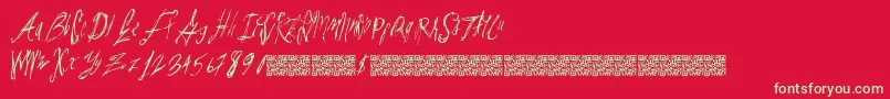 Parislabel Font – Green Fonts on Red Background